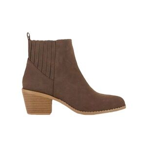 New Draper James Women's Elle Chelsea Boot Brown Sz 9 Pull Tab Stacked Heel